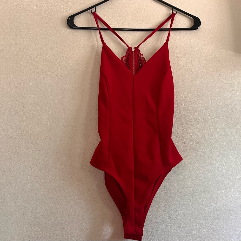 Red Laced Body suit